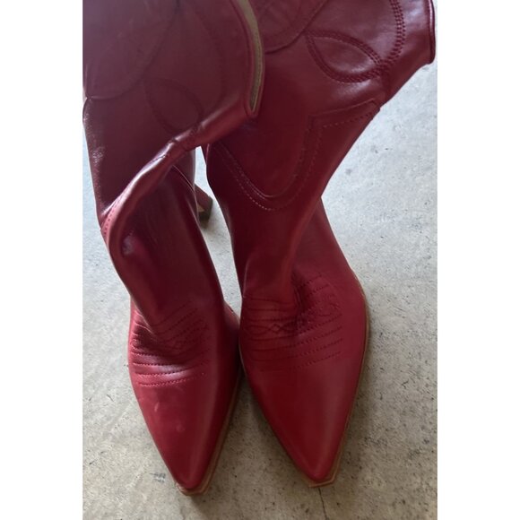 Dolce Vita Women's Size 8.5 Angel Western Cowboy Boots Booties Love Bright Red - Picture 13 of 16